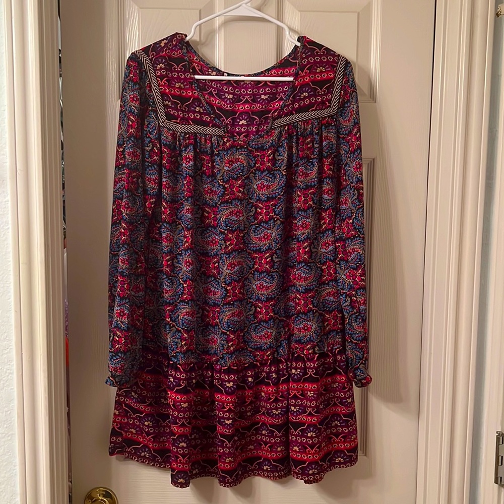 Boho Aztec print mini gown